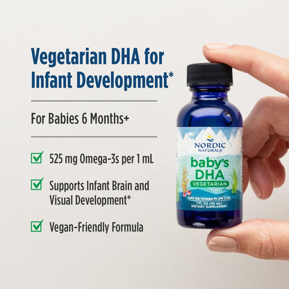 Nordic Naturals Baby’s DHA Vegetarian, Unflavored - 1050 mg Plant-Based Omega-3-1 oz - Supports Brain & Vision Development in Babies - Non-GMO, Vegan - 15 Servings Nordic NaturalsBuy Supplements Australia