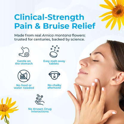 VitaMedica Arnica Montana 30X Rapid Dissolve Arnica Tablets for Natural Pain, Bruising, and Swelling Support - Homeopathic Medicine for Injury and Surgery Recovery - 150 Ct - 50 Servings VitaMedicaBuy Supplements Australia