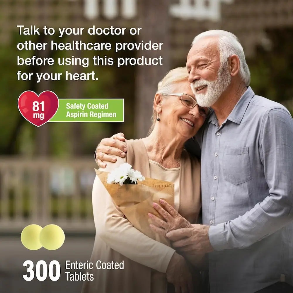 Puregen Labs Aspirin 81 mg Low Dose (NSAID) – 300 Enteric Coated Tablets P Puregen LabsBuy Supplements Australia