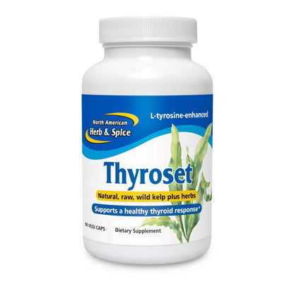 NORTH AMERICAN HERB & SPICE Thyroset - 90 Capsules - Wild Kelp & Herbs Blend - Healthy Thyroid Support - Contains Trace Minerals, Natural Iodine, Antioxidants & Amino Acids - 45 Servings NORTH AMERICAN HERB & SPICEBuy Supplements Australia