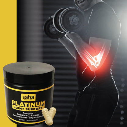 Saba Platinum Joint Support – High Absorption Curcumin C3 Reduct & Boswellia – Fast Acting Turmeric Supplement for Joint Pain Relief, Mobility & Healthy Inflammation Response – 60 Vegan Capsules SabaBuy Supplements Australia