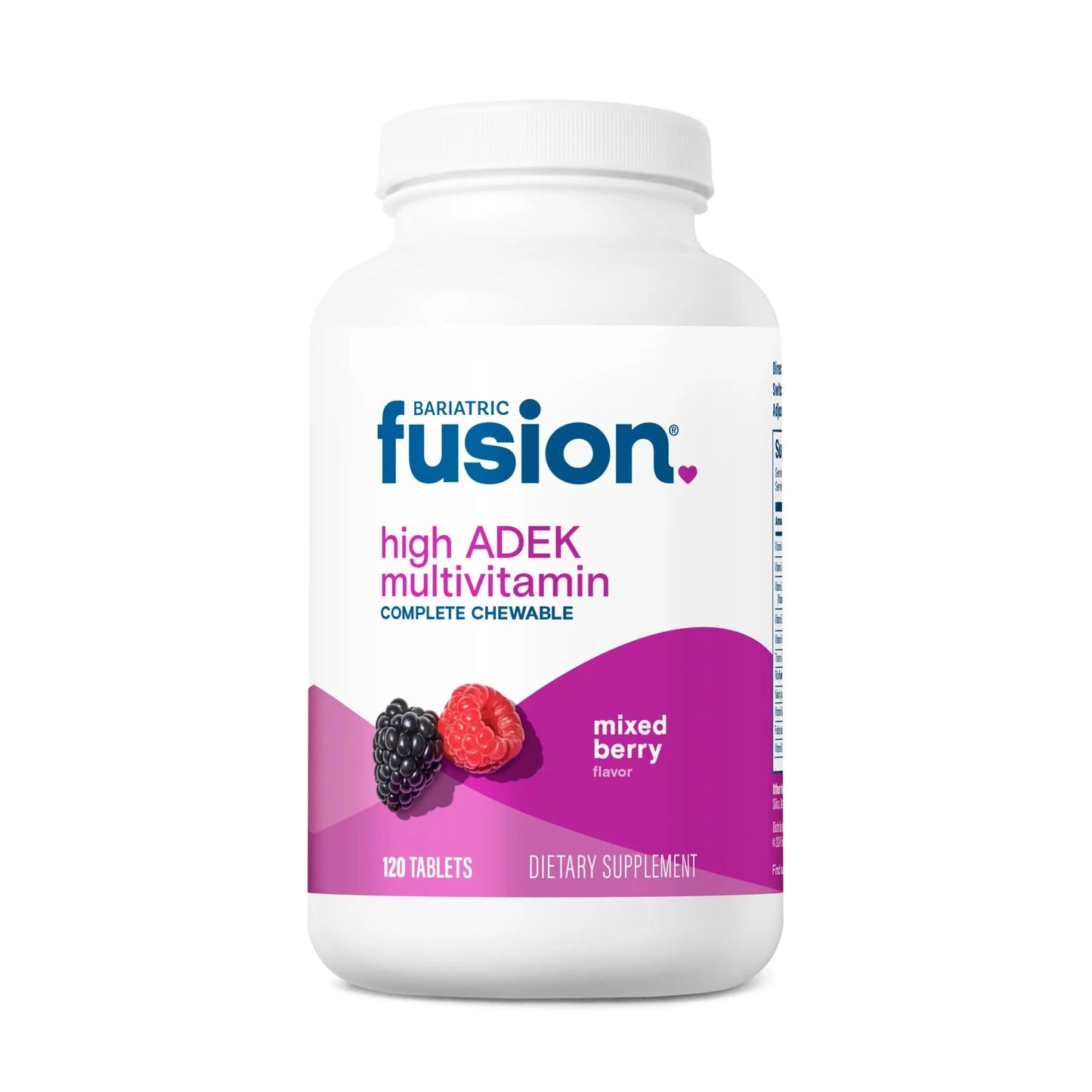 Bariatric Fusion Chewable Multivitamin with High ADEK Vitamins | Multi for Duodenal Switch Patients | Mixed Berry Flavored Tablets | Bariatric Fusion