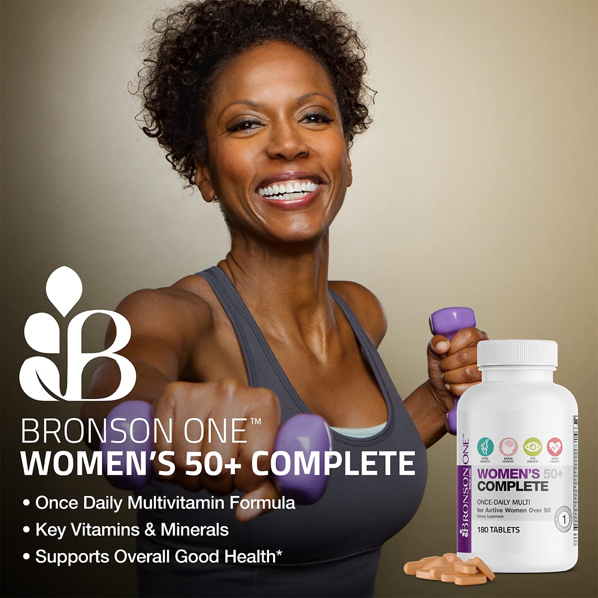 Bronson ONE Daily Women’s 50+ Complete Multivitamin Multimineral, 180 Tablets BronsonBuy Supplements Australia