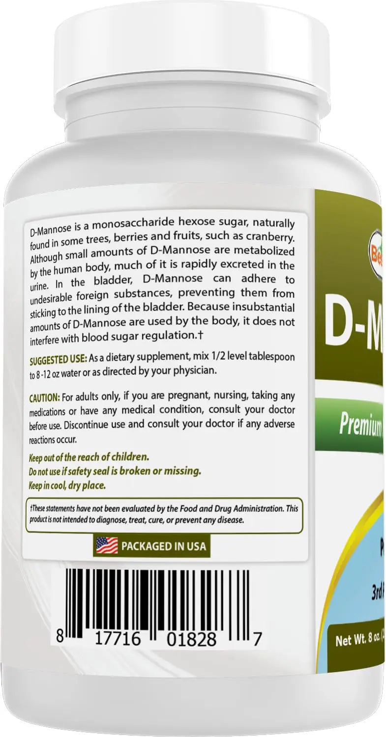 Best Naturals D-Mannose Pure Powder - Urinary Tract Cleanse Supplement - 8 OZ Best NaturalsBuy Supplements Australia
