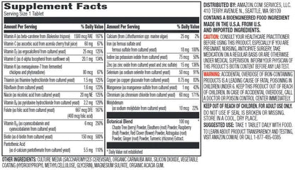 Amazon Elements Women’s One Daily Multivitamin, 59% Whole Food Cultured, Vegan, 65 Tablets, 2 month supply Amazon ElementsBuy Supplements Australia