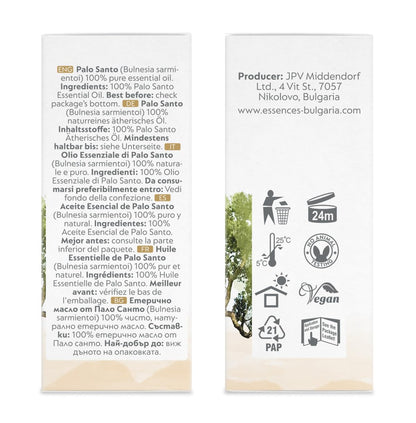 Essences Bulgaria Palo Santo Essential Oil 0.17 Fl Oz 5ml Bulnesia Sarmientoi - 100% Pure Natural Essences BulgariaBuy Supplements Australia