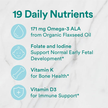 SmartyPants Organic Prenatal Vitamins for Women, Multivitamin Gummies: Biotin, Methylfolate, Omega 3 (ALA), Vitamin D3, C, Vitamin B12, B6, A, K2 & Zinc SmartyPants