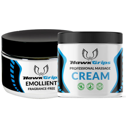 HawkGrips 8oz Massage Emollient and 8oz Massage Cream Bundle, Unscented, IASTM Massage, Cupping Therapy, Whole Body Muscle Cream, Deep Tissue Professional Massage Therapy HawkGripsBuy Supplements Australia