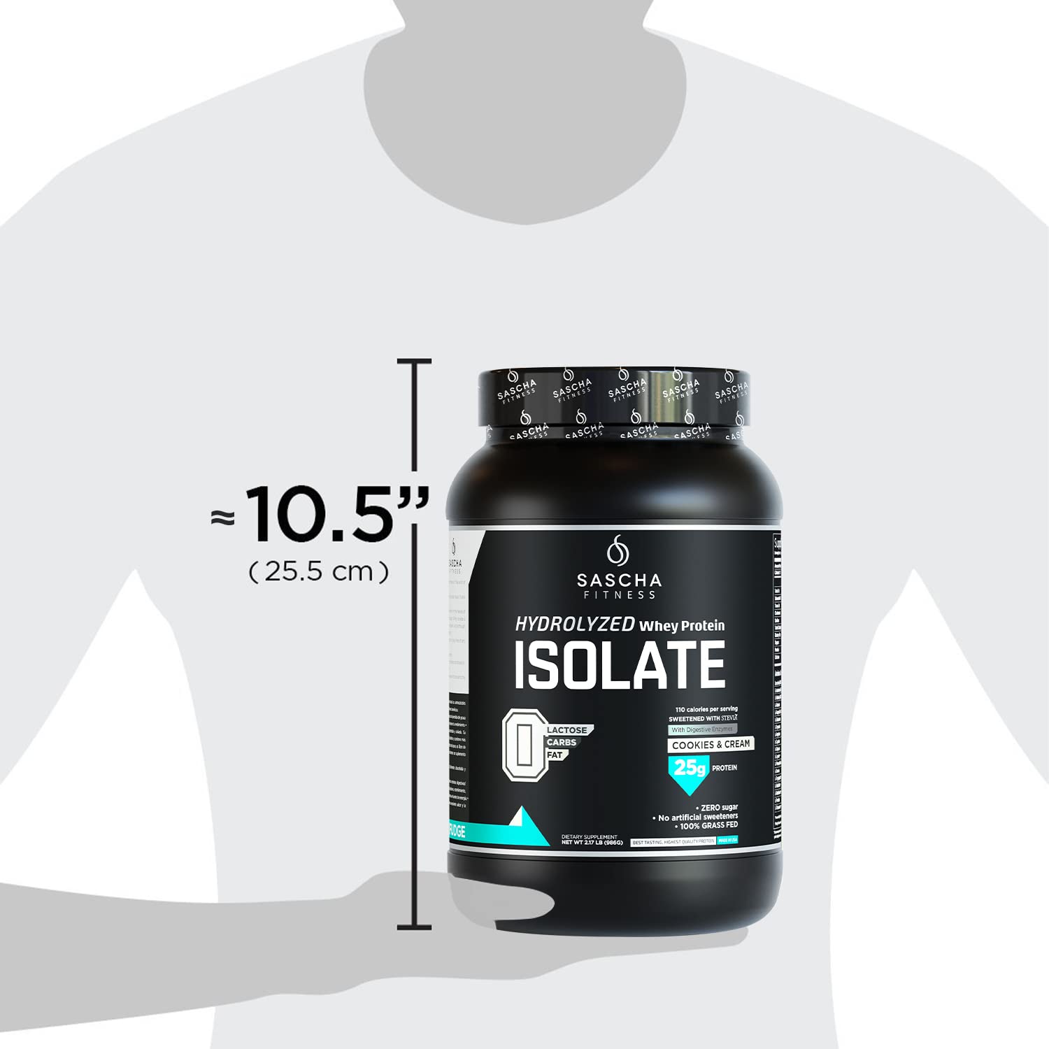 SASCHA FITNESS Hydrolyzed Whey Protein Isolate,100% Grass-Fed (2 Pounds, Cookies SASCHA FITNESSBuy Supplements Australia