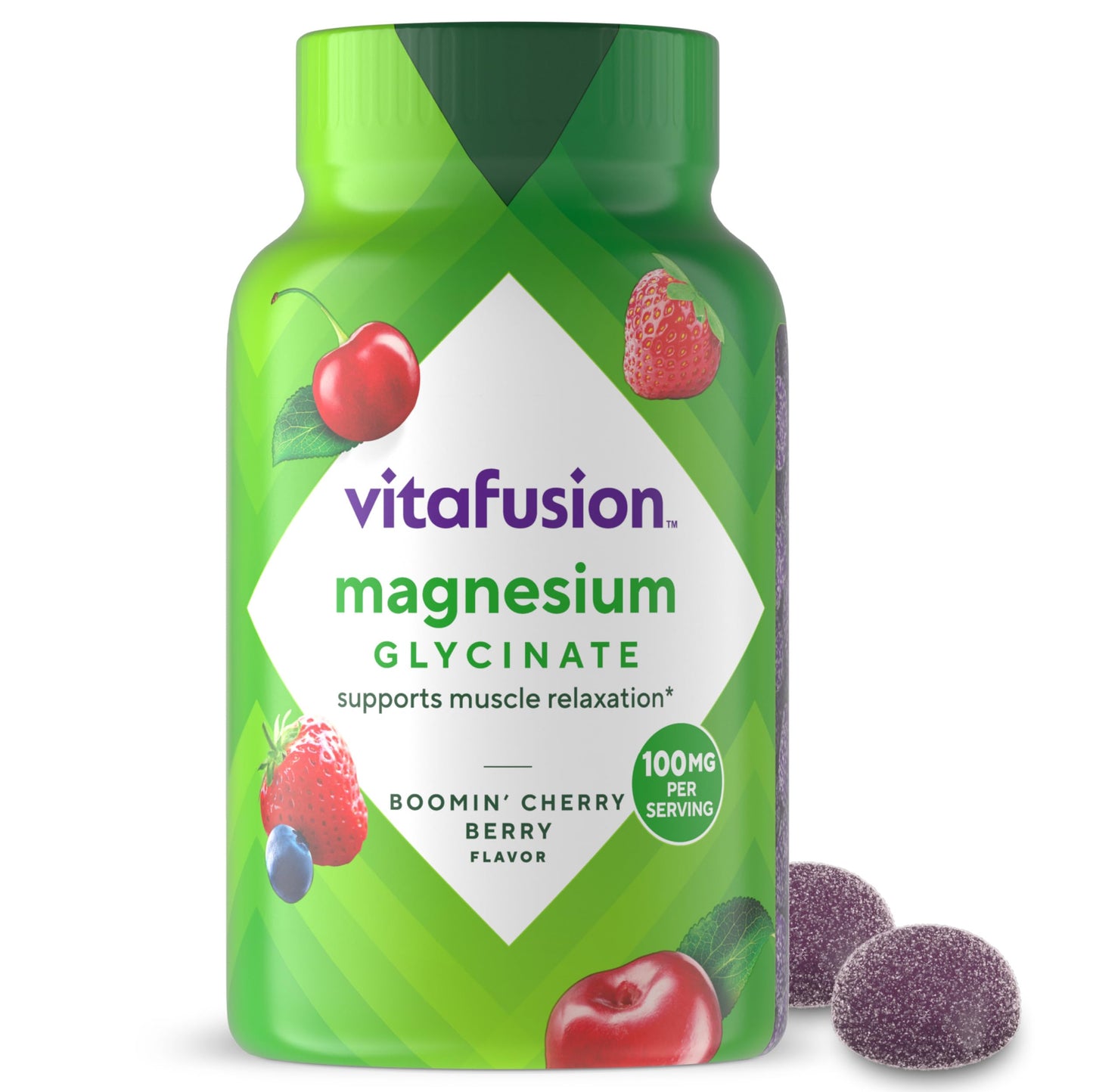 vitafusion Magnesium Glycinate Gummy Supplement, 100 mg per Serving Supports Muscle Relaxation (1) for Adult Women & Men, Boomin’ Cherry Berry Flavor, 60 Count VitafusionBuy Supplements Australia