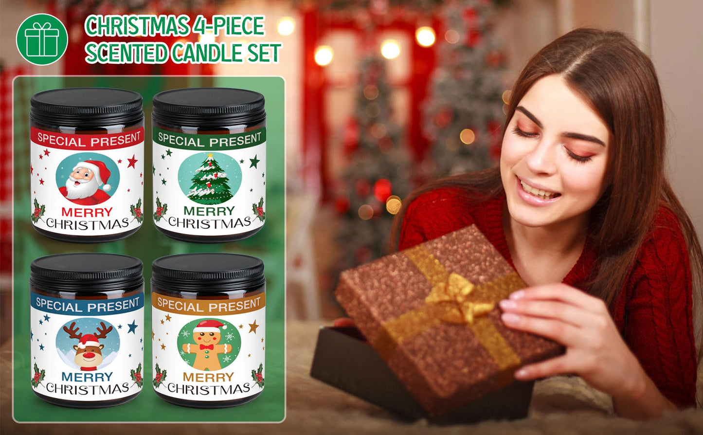 Christmas Candle Set Scented Candle Gift Set, 4 Pack 28 oz Christmas Scented Candles Over 180 Hours YINUO LIGHTBuy Supplements Australia