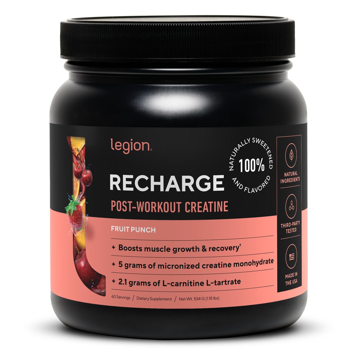 Legion Recharge Post Workout Supplement - All Natural Muscle Builder & Recovery Drink 