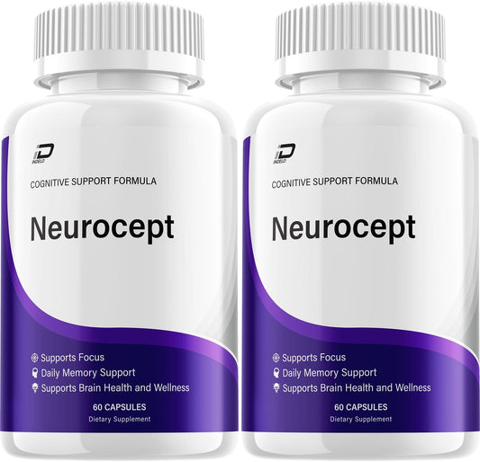 Neurocept Supplement Capsules – All Natural Maximum Strength Formula, Focus & Memory Support (2 Pack – 120 Capsules) IndeloBuy Supplements Australia