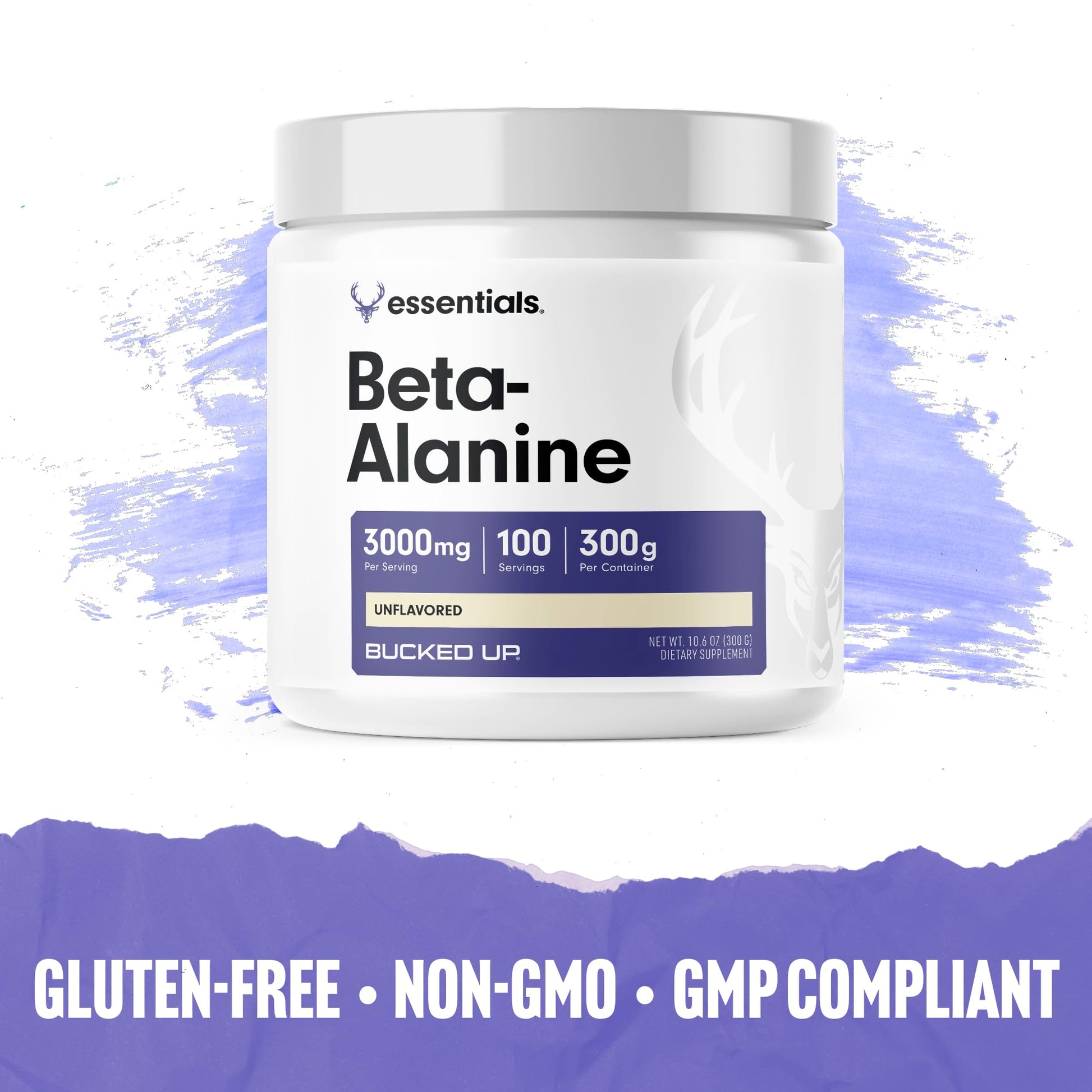 Bucked Up Beta Alanine 300mg Powder, Non-GMO, Gluten-Free, Unflavored (100 Servings) Bucked UpBuy Supplements Australia