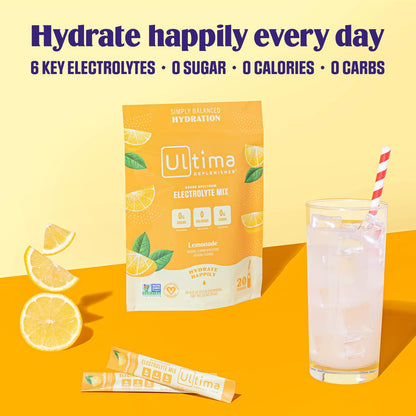 Ultima Replenisher Daily Electrolyte Drink Mix – Lemonade, 20 Stickpacks – Hydration Ultima ReplenisherBuy Supplements Australia