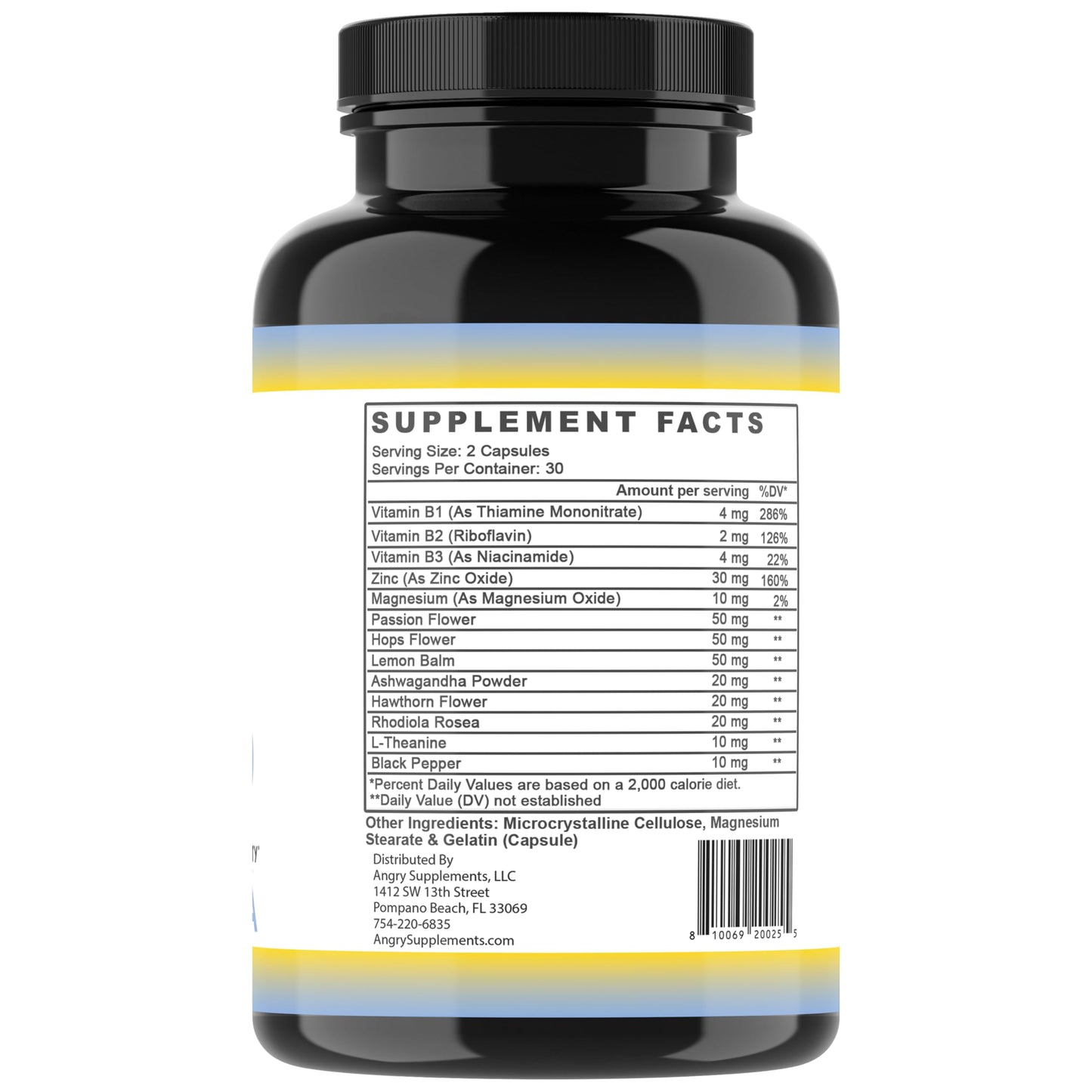 Angry Supplements Stress Less Day-Time Mood Support Pills – Natural Stress Relief with Ashwagandha, Rhodiola, L-Theanine, Magnesium & B Vitamins– Calm Focus & Mental Clarity – 60 Capsules (1-Bottle) Angry SupplementsBuy Supplements Australia