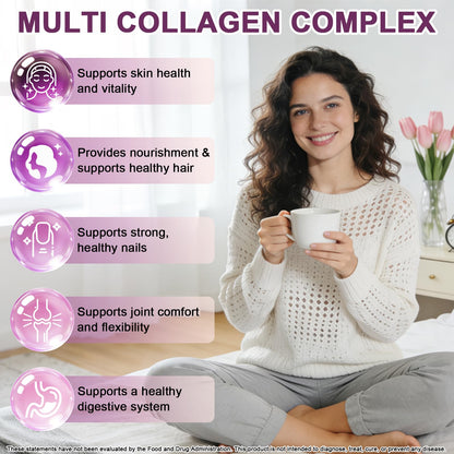 Multi Collagen Peptides Liquid Drops, 2oz – Types I, II, III, V, X, Hydrolyzed Collagen Complex for Hair, Skin, Nails, Bones & Joint Support | Collagen Supplement w. Hyaluronic Acid, Biotin, Vitamin C WellVeraVidaBuy Supplements Australia