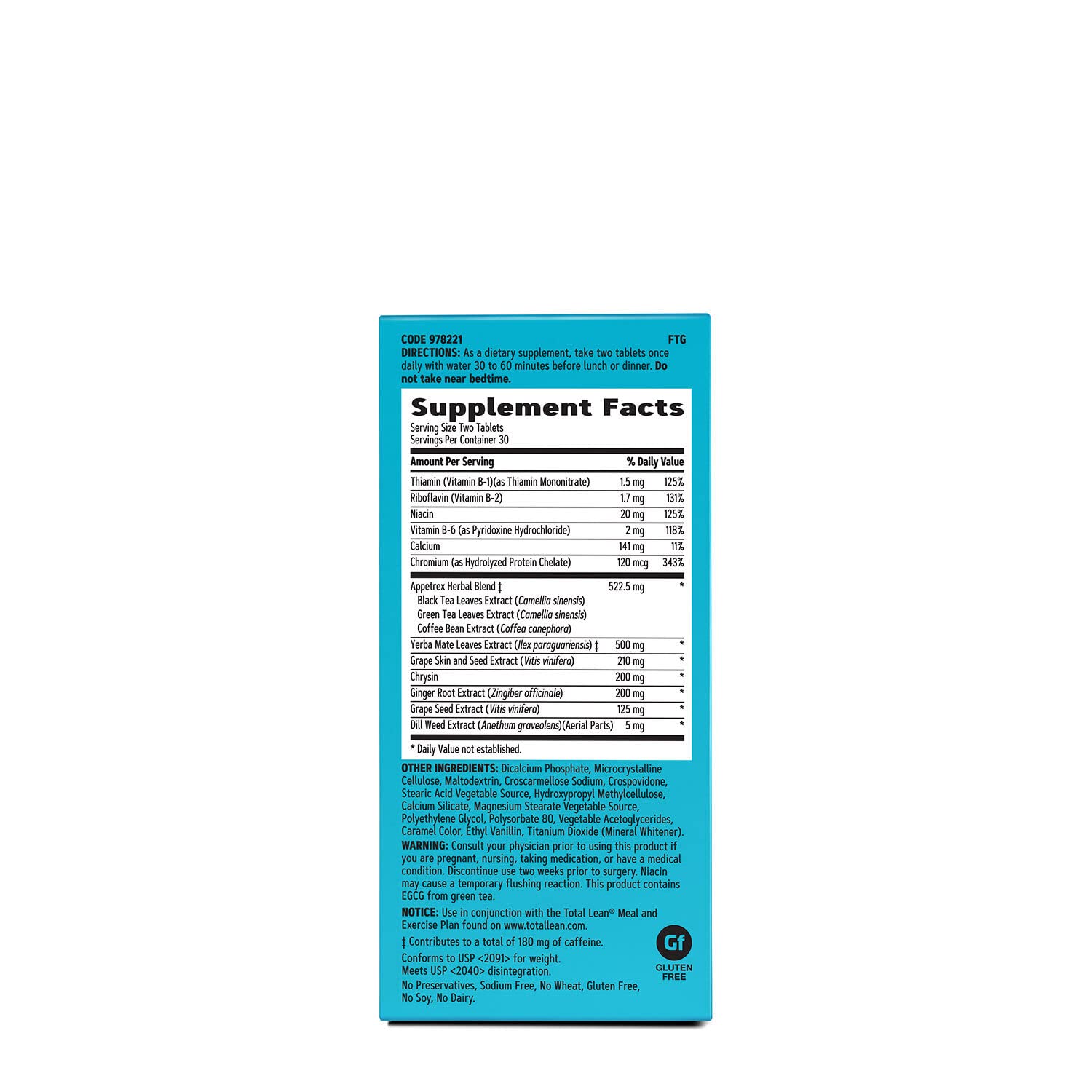 GNC Total Lean Appetrex Control | Clinically Shown to Reduce Calorie Intake | 60 Tablets GNCBuy Supplements Australia