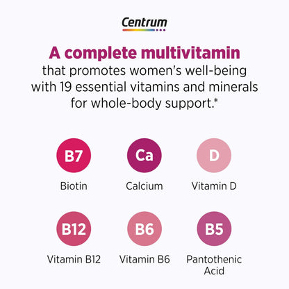 Centrum Complete Multivitamin Supplement + Hot Flash Support Menopause Support Tablets, with Clinically Studied geniVida, 30 Count Centrum