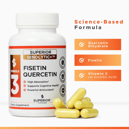 Superior Formulas | Superior SENOLYTIC+ | Fisetin-Quercetin Complex | Physician-Formulated and Science-Based Supplement for Adults 18+ | Promotes Cellular Repair | Boosts Longevity & Healthspan Superior Formulas LLCBuy Supplements Australia
