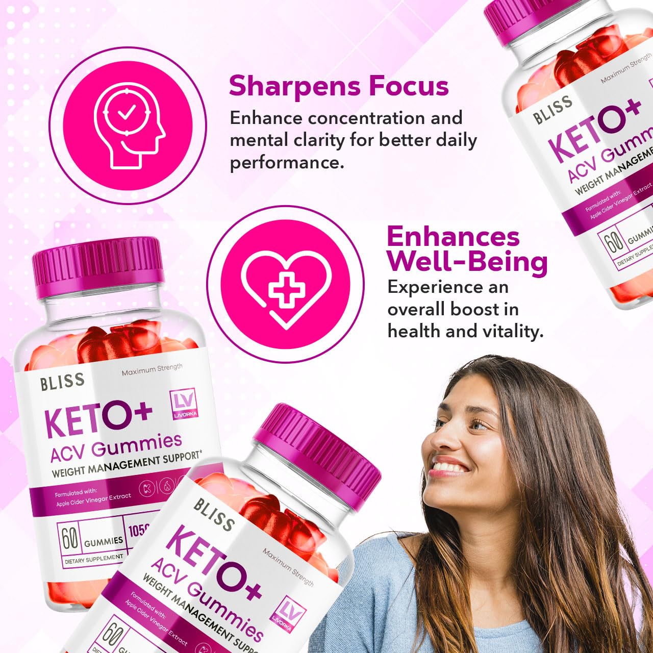 5 Pack - Bliss Keto ACV Gummies Advanced Weight Loss, Bliss ACV Active Gummies LIVORKABuy Supplements Australia