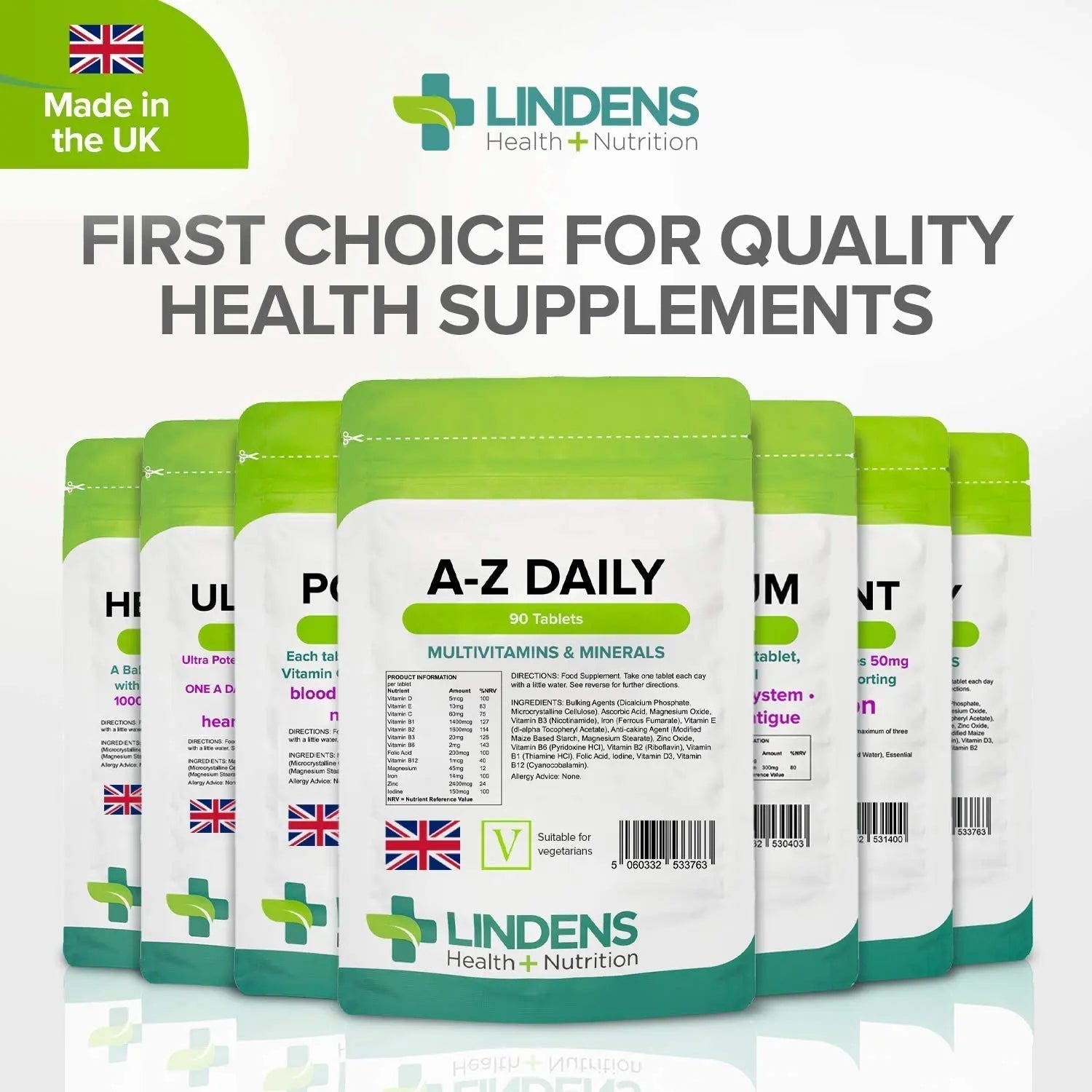 Multivitamin A-Z Daily Tablets 90 Tablets by Lindens LindensBuy Supplements Australia