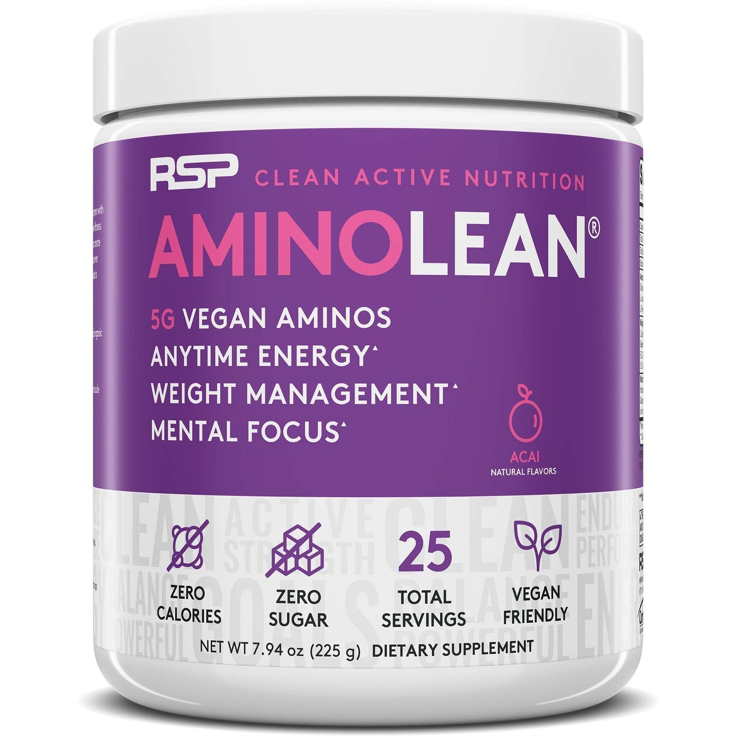 RSP NUTRITION Vegan AminoLean Pre Workout Energy (Acai 25 Servings) with AminoLean Recovery Post Workout Boost (Blood Orange 30 Servings)