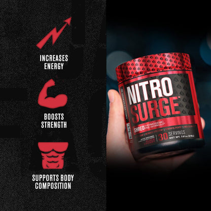 Jacked Factory Nitrosurge Pre-Workout in Cherry Limeade & Watermelon Nitrosurge Shred Thermogenic Pre-Workout for Men & Women