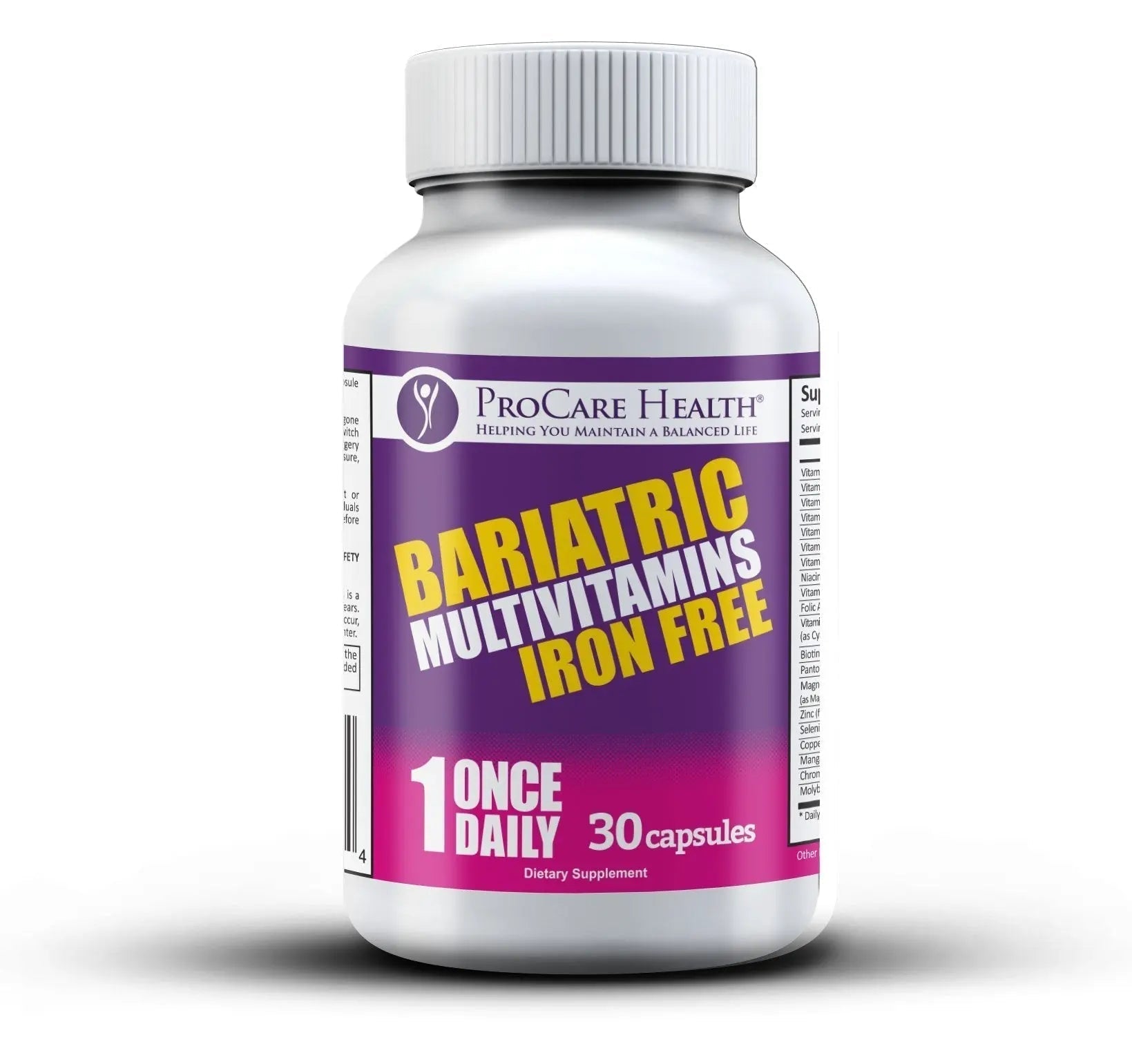 Procare Health Bariatric Multivitamin with Iron Free (30 Fast Dissolving Veggie Capsule) - Bariatric Vitamins for Gastric Sleeve & Gastric Bypass ProCare HealthBuy Supplements Australia
