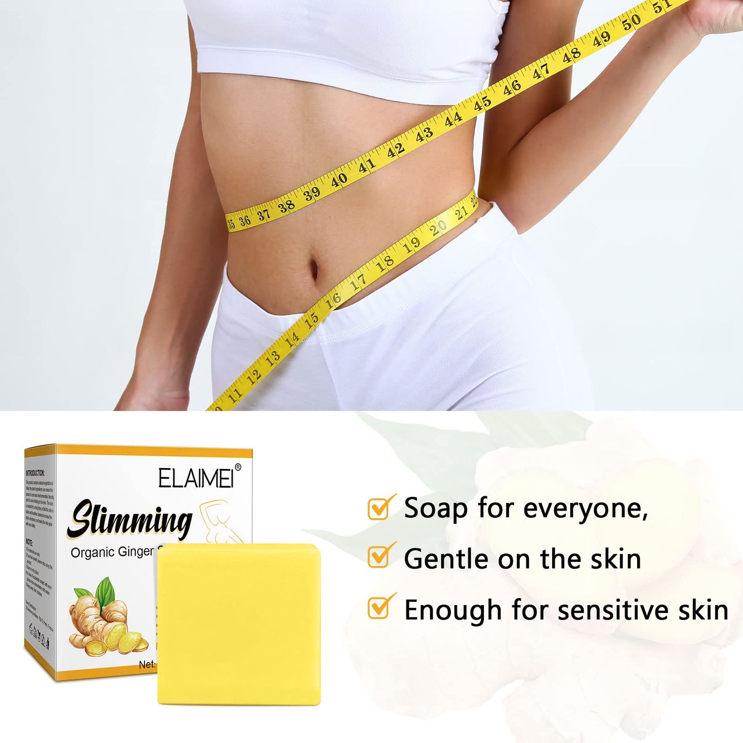 Organic Ginger Soap, Moisturizing Bath Soap, Slimming Ginger Soap, Deep Clean Effectively MoulisBuy Supplements Australia