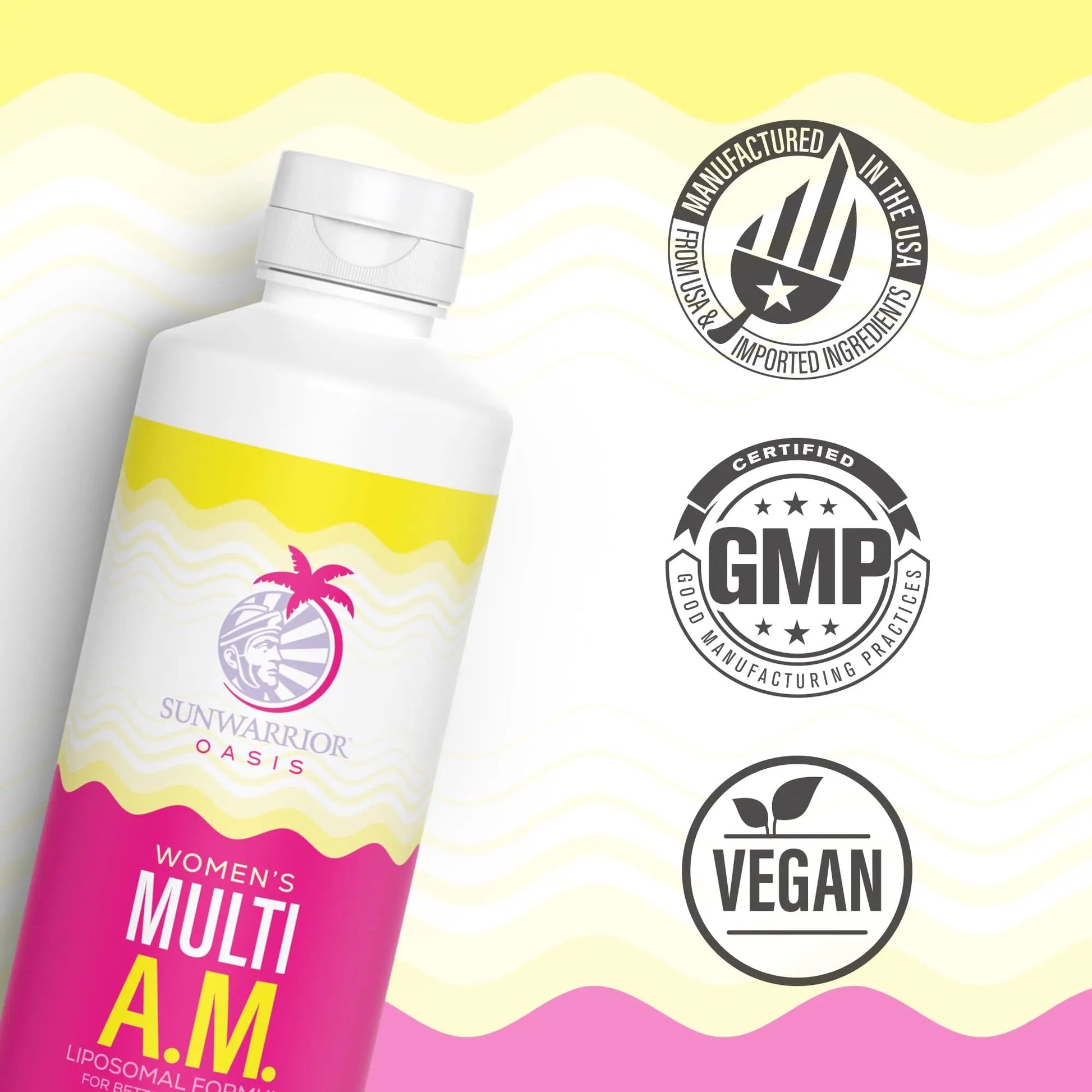 Liquid Multivitamins for Women Immune Support Supplement Liquid Vitamins for Women Multi | with B Vitamins D3 Lions Mane Ginseng Curcumin MCT Oil | Sunwarrior