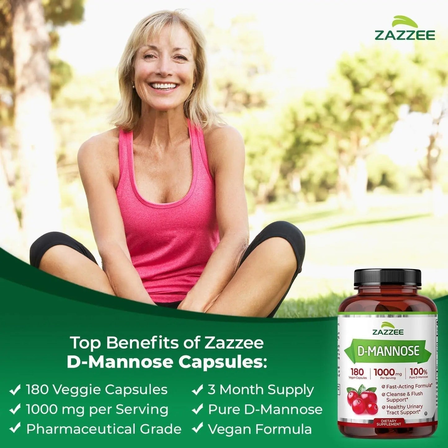 Zazzee Urinary Tract Cleanse & Detox Bundle | USDA Organic Dandelion Root Extract Capsules Plus D-Mannose 1000mg Capsules for UT & Bladder Cleansing ZazzeeBuy Supplements Australia