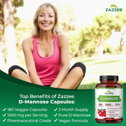 Zazzee Urinary Tract Cleanse & Detox Bundle | USDA Organic Dandelion Root Extract Capsules Plus D-Mannose 1000mg Capsules for UT & Bladder Cleansing ZazzeeBuy Supplements Australia