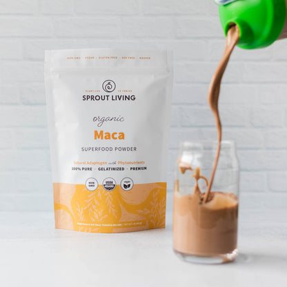Sprout Living Organic Gelatinized Maca Root Powder, Superfood, Adaptogen, 1 lb Sprout LivingBuy Supplements Australia