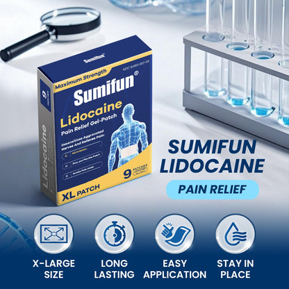 Sumifun 4% Lidocaine XL Pain Patches | Extra Large 4.72"x7.87" for Full Back & Thigh Coverage | Maximum Strength OTC Numbing | 8-Hour Medical Adhesion (X-Large, Count, 9) SumifunBuy Supplements Australia