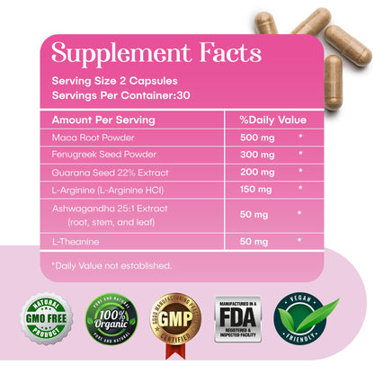 Waòm Wellness Crave – Women’s Desire Booster with Maca, Ashwagandha & L-Theanine – Natural Energy, Mood & Hormone Balance Support – 60 Vegan Capsules Waòm WellnessBuy Supplements Australia