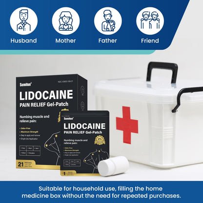 Sumifun 4% Lidocaine Patches,Maximum Strength Pain Relieving Patch Back, Shoulder, Joints, Knee Pain Relief and Muscle Soreness - 8 Hour Pain Relief (21 Count(Pack of 1)) SumifunBuy Supplements Australia