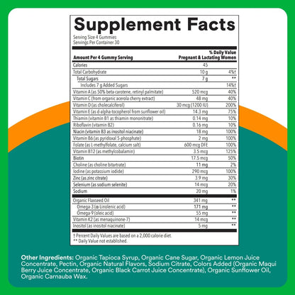 SmartyPants Organic Prenatal Vitamins for Women, Multivitamin Gummies: Biotin, Methylfolate, Omega 3 (ALA), Vitamin D3, C, Vitamin B12, B6, A, K2 & Zinc SmartyPantsBuy Supplements Australia