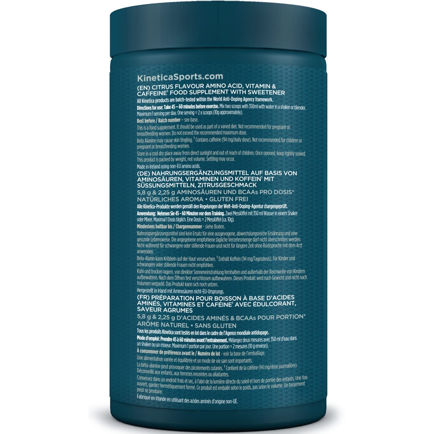 Kinetica PreFuel, Pre Workout, 5.7g Amino Acids & 2.2g BCAA's per Serving, 30 Servings KineticaBuy Supplements Australia
