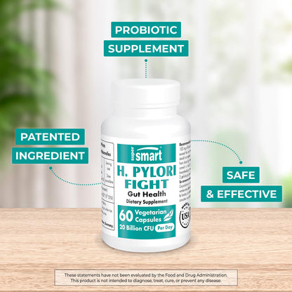 Supersmart - H. Pylori Fight Natural Treatment 20 Billion CFU per Day (Probiotic Lactobac SupersmartBuy Supplements Australia