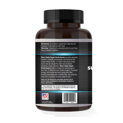 Focus Pharmacology Men's Daily Super Multi-Vitamin for Men - 60 Ct Blend of Vitamins, Minerals, Plus Herbs for Prostate Health and General Energy/Focus Focus PharmacologyBuy Supplements Australia