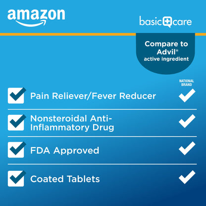 Amazon Basic Care Ibuprofen Tablets, Fever Reducer and Pain Relief from Body Aches Amazon Basic CareBuy Supplements Australia