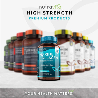 Marine Collagen 1000mg - 60 Capsules of Superior Type 1 Hydrolysed Collagen NutravitaBuy Supplements Australia