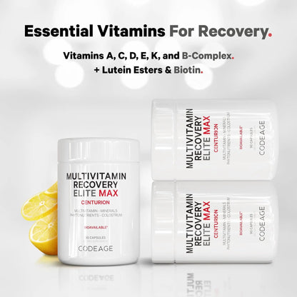 Codeage Multivitamin Recovery Elite Max Supplement - Vitamins A, C, D, E, B-Complex, Essential Minerals, Antioxidants, Colostrum Codeage