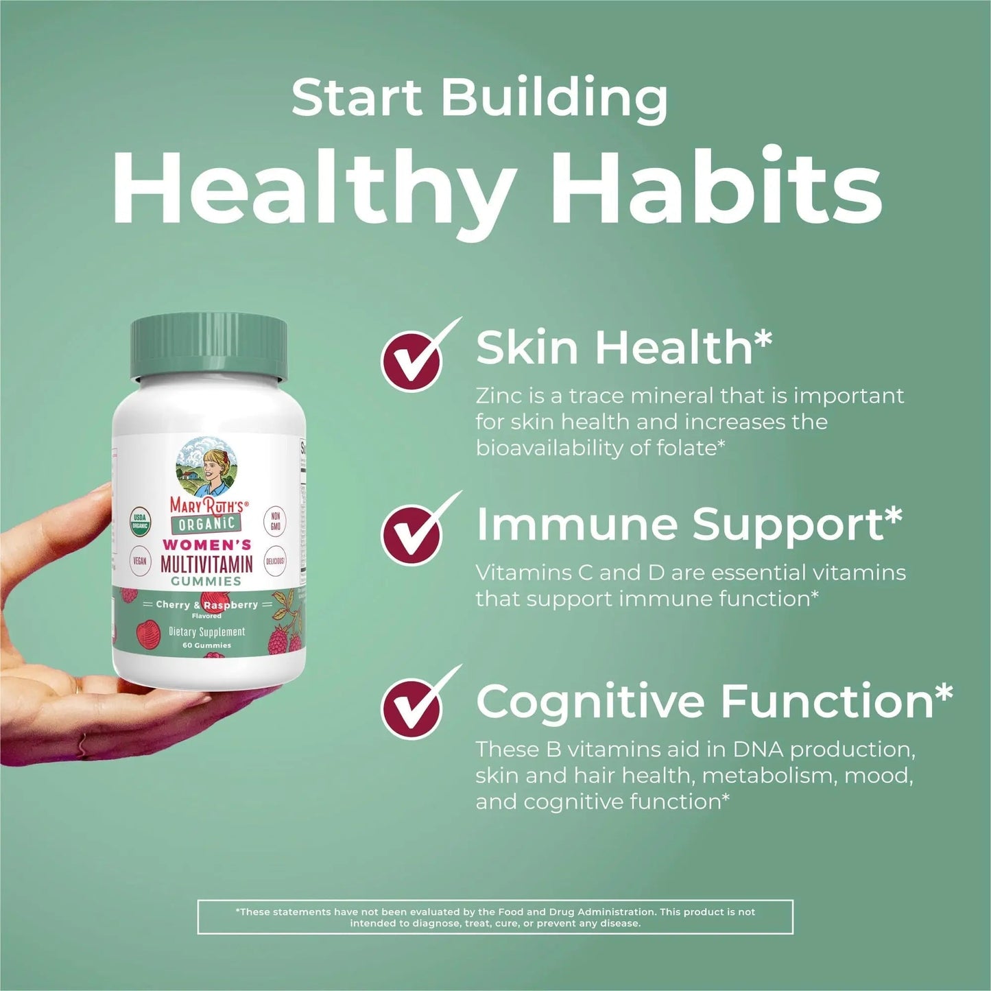 MaryRuth's Multivitamin Gummies for Women (Cherry & Raspberry) & Iron Liquid Supplement (Berry) | Clean Label Project Verified MARYRUTH'S