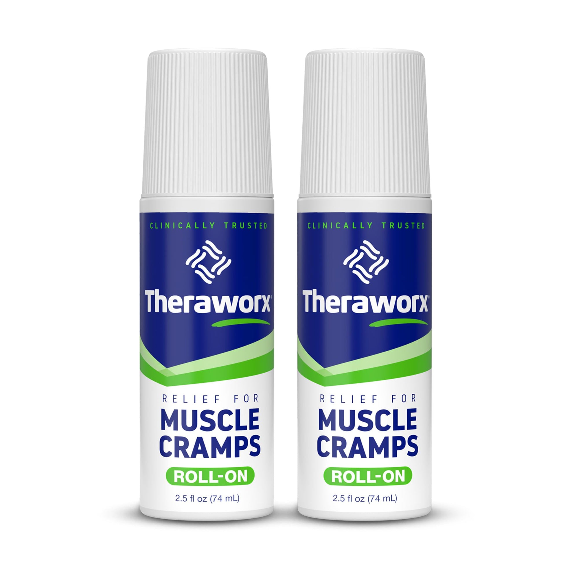 Theraworx Relief for Muscle Cramps Roll-On Fast-Acting Muscle Spasm, Leg Soreness with Magnesium Sulfate - 2.5 oz - 2 Count TheraworxBuy Supplements Australia
