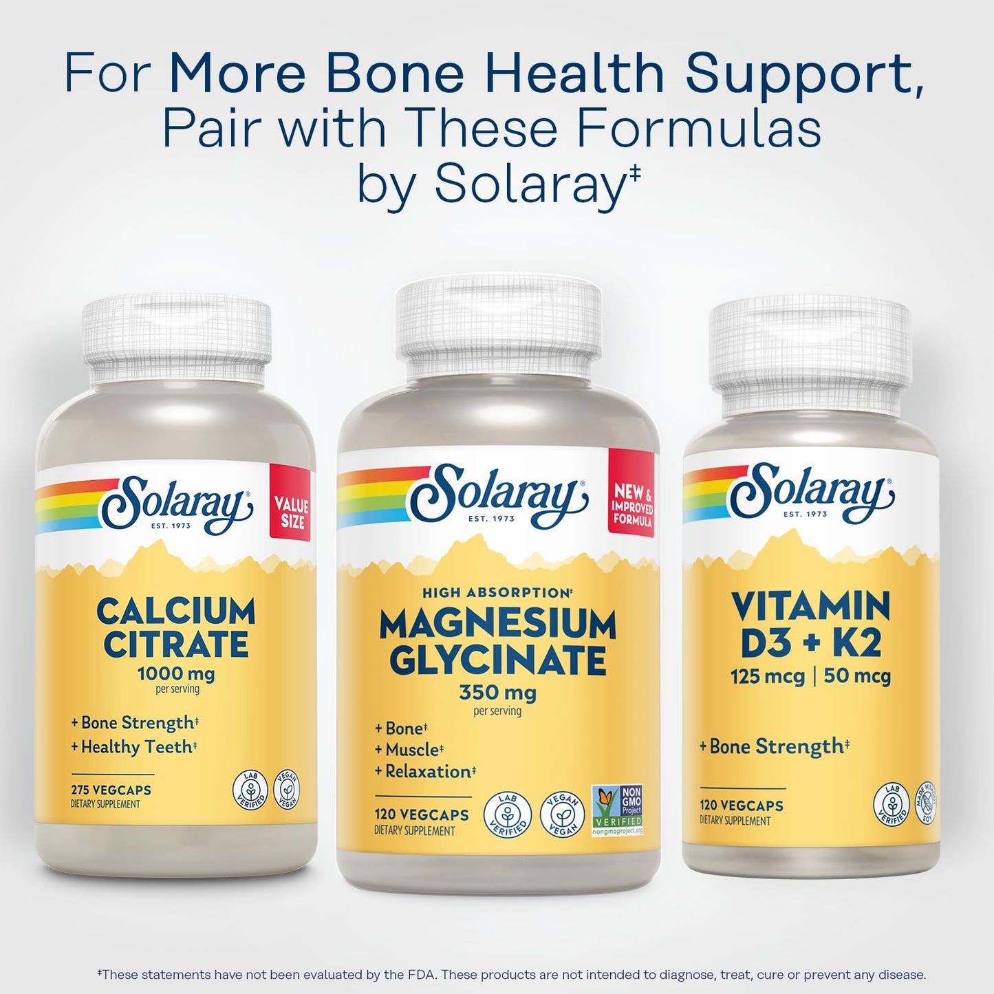 SOLARAY Magnesium Glycinate Capsules, Chelated Magnesium Bisglycinate w/BioPerine, Higher Absorption Magnesium Supplement - Bones, Muscles,