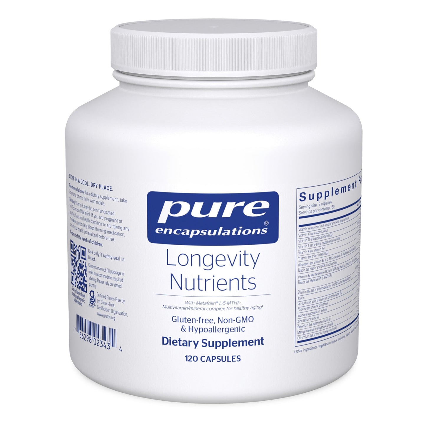 Pure Encapsulations Longevity Nutrients | Multivitamin/Mineral Complex to Support Healthy Aging, Brain Function, Eyes, Bones, and Vascular Health* | 120 Capsules Pure EncapsulationsBuy Supplements Australia
