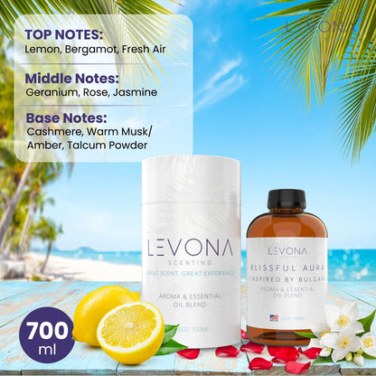 Levona Scent Essential Oils for Diffuser: Blissful Aura with Notes of Amber, Musk & Jasmine LEVONA SCENTBuy Supplements Australia