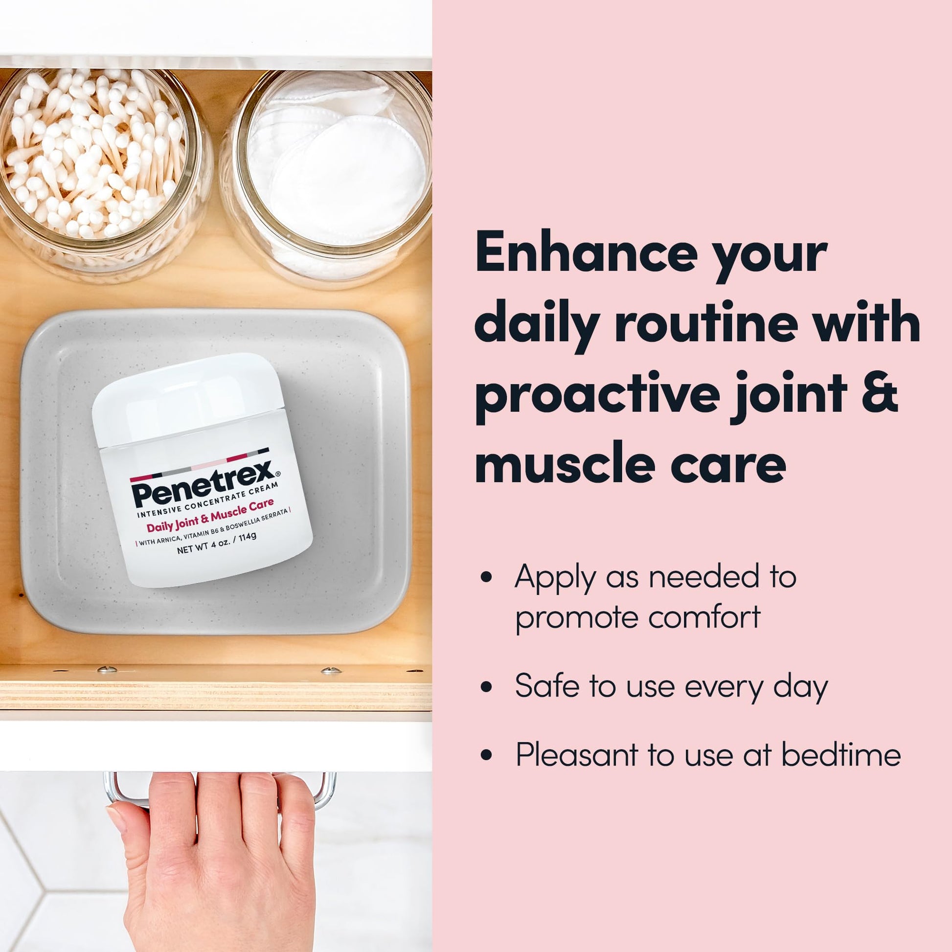 Penetrex Joint & Muscle Therapy - Soothing Comfort for Back, Neck, Hands, Feet - Premium Whole Body Rub with Arnica, Vitamin B6 MSM & Boswellia - Non-Greasy 4oz Cream PenetrexBuy Supplements Australia